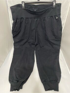 Lane Bryant Black Cargo Jogger Capris